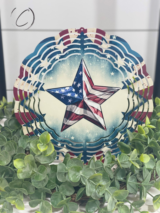 Patriotic Star Wind Spinner