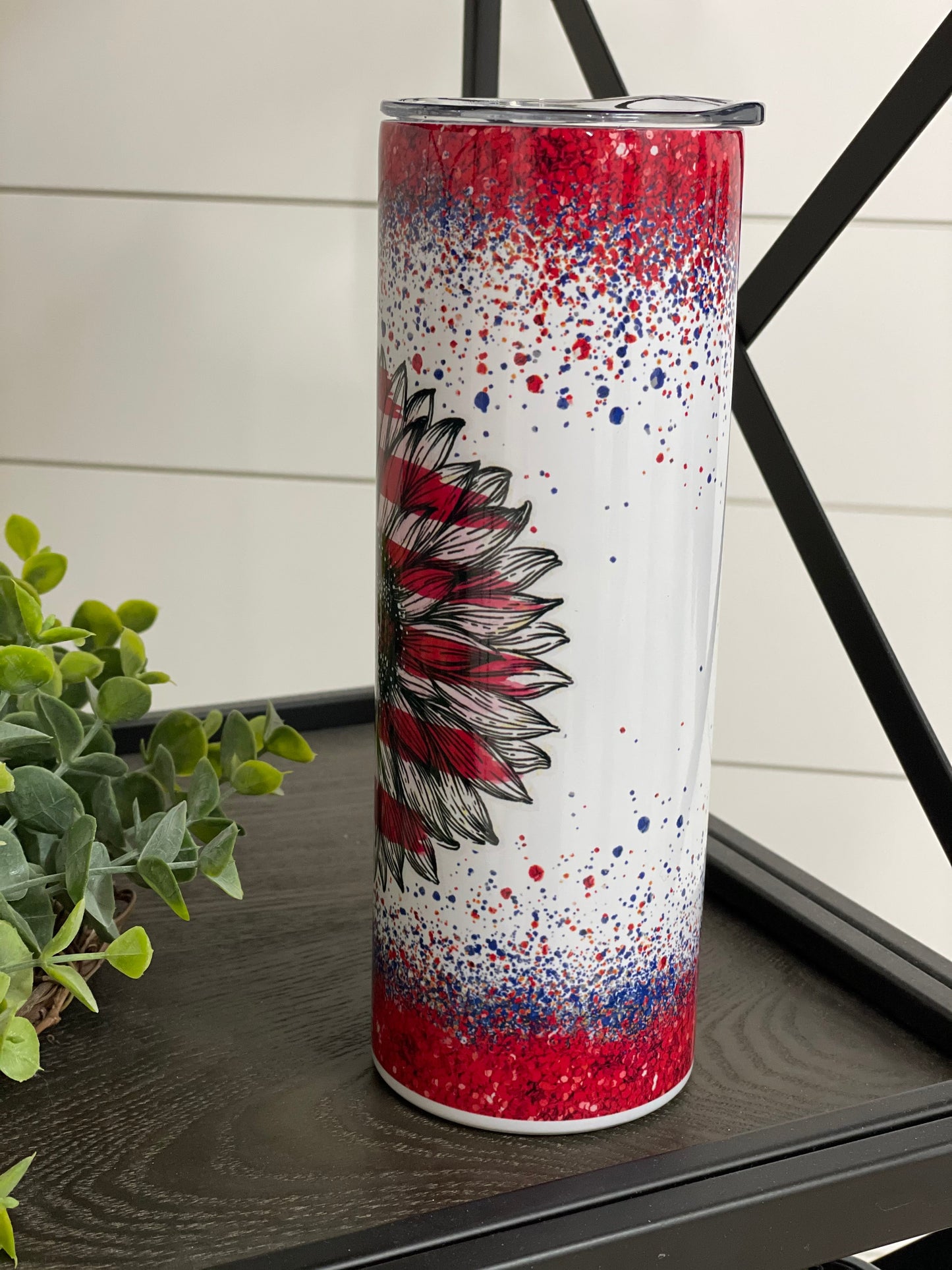 Patriotic Sunflower 20oz Skinny Tumbler