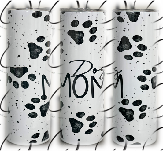 Paw Print Dog Mom 20oz Skinny Tumbler