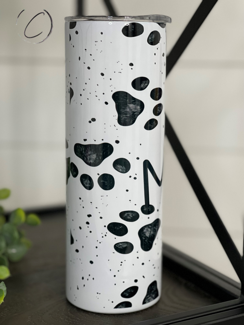 Paw Print Dog Mom 20oz Skinny Tumbler