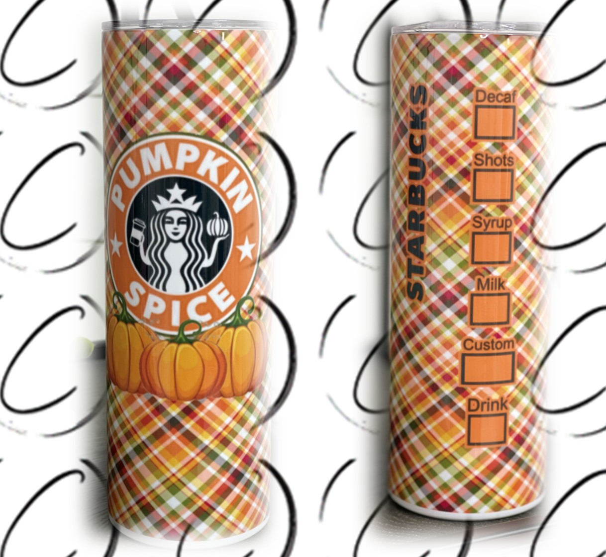 Pumpkin Spice Starbucks 20oz Skinny Tumbler