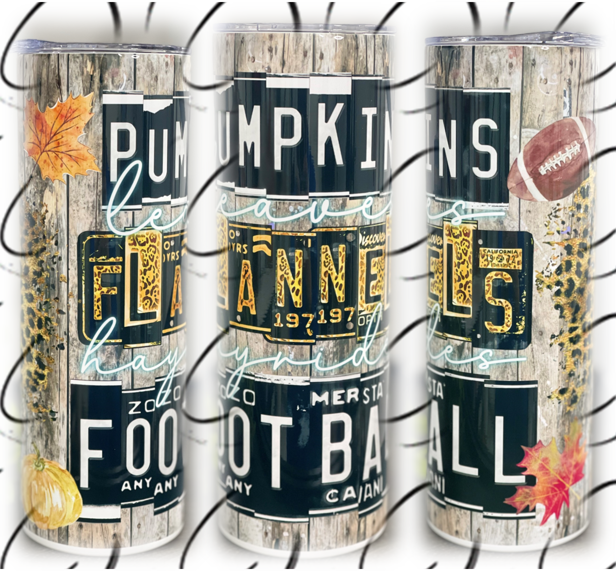 Pumpkins, Flannels, Football 20oz Skinny Tumbler