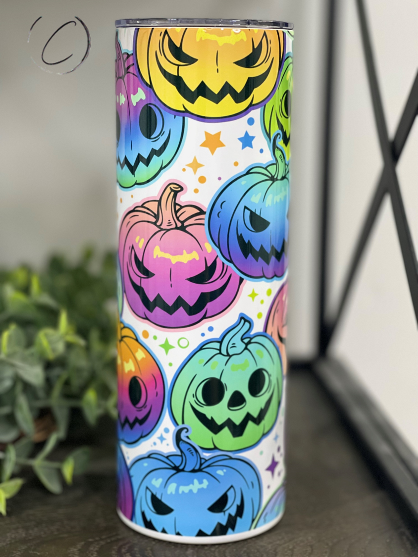 Rainbow Jack-o'-lanterns 20oz Skinny Tumbler