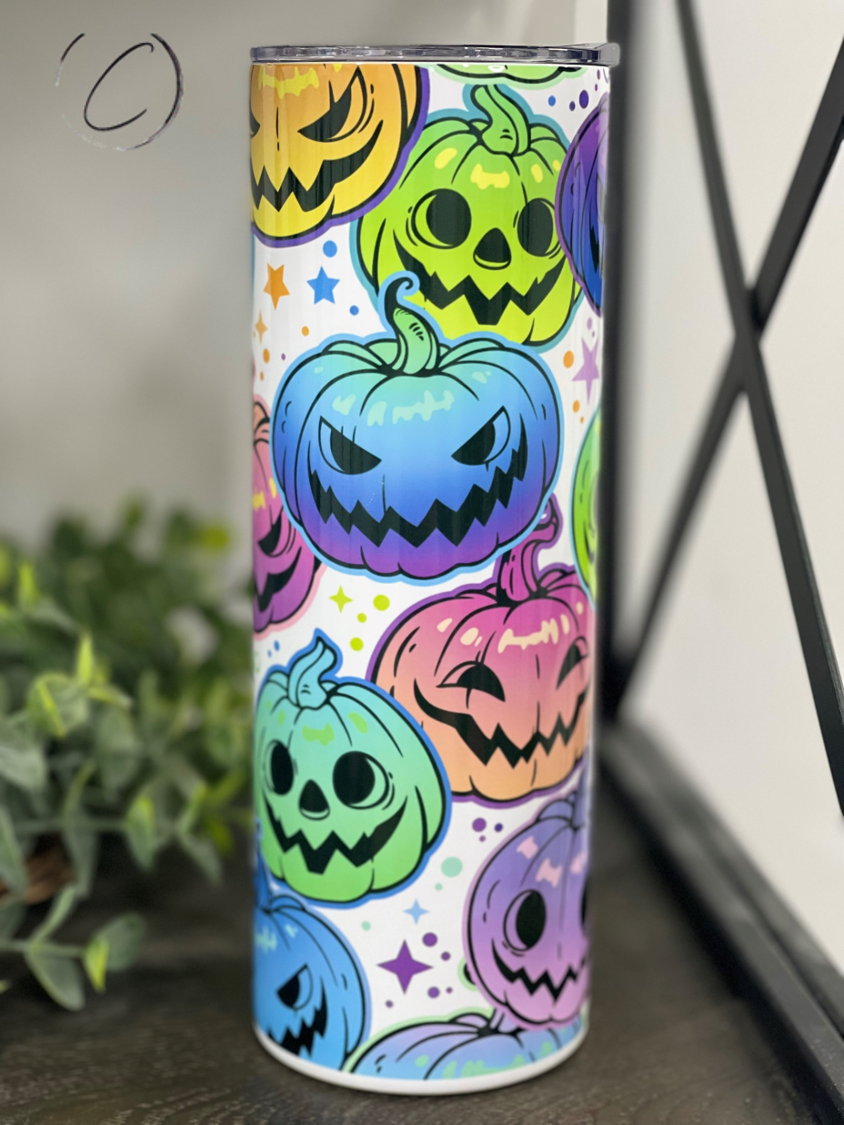 Rainbow Jack-o'-lanterns 20oz Skinny Tumbler