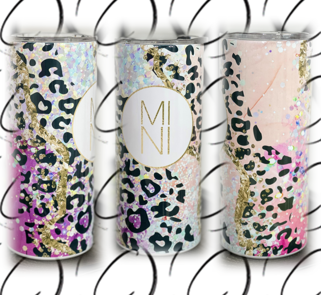 Rainbow Leopard Geode Mini 15oz Kids Skinny Tumbler