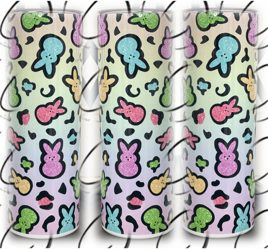 Rainbow Leopard Peeps 20oz Skinny Tumbler