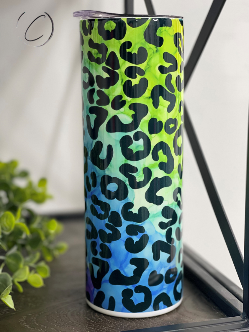 Rainbow Leopard 20oz Skinny Tumbler