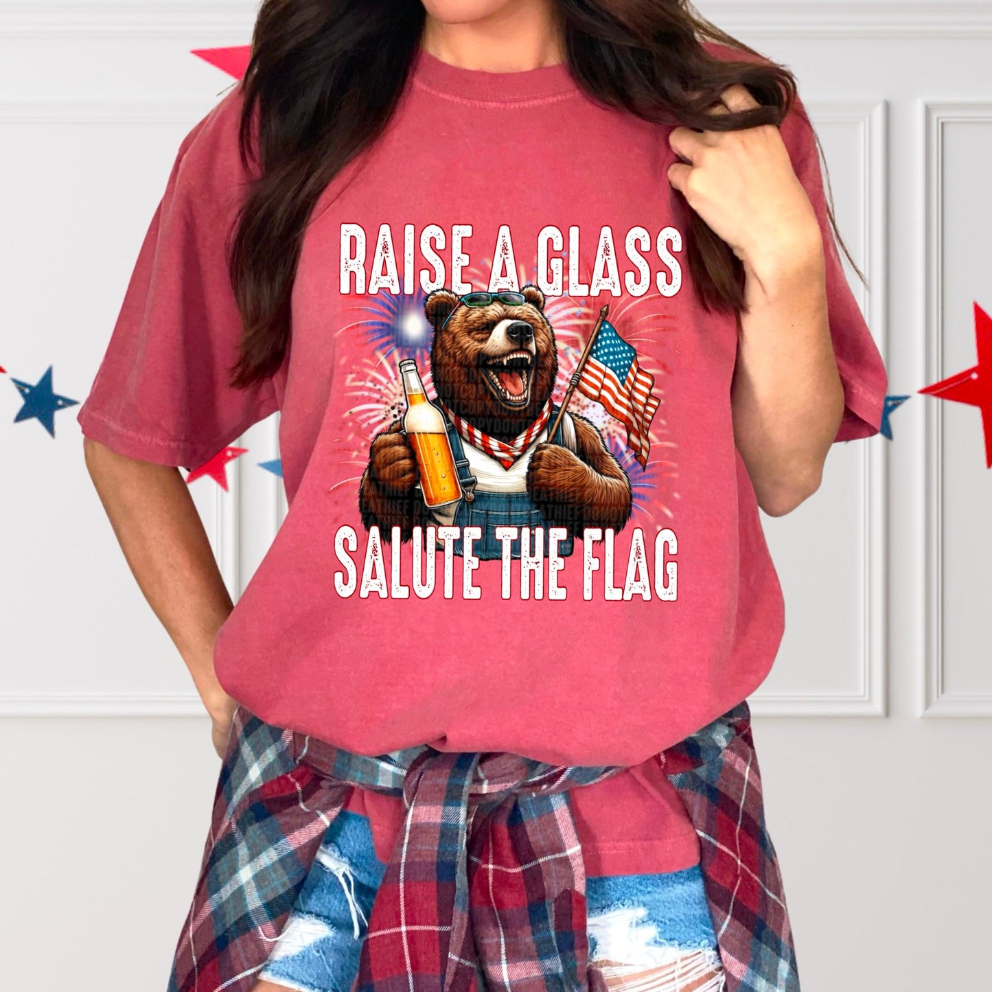 Raise A Glass Salute The Flag - Tee