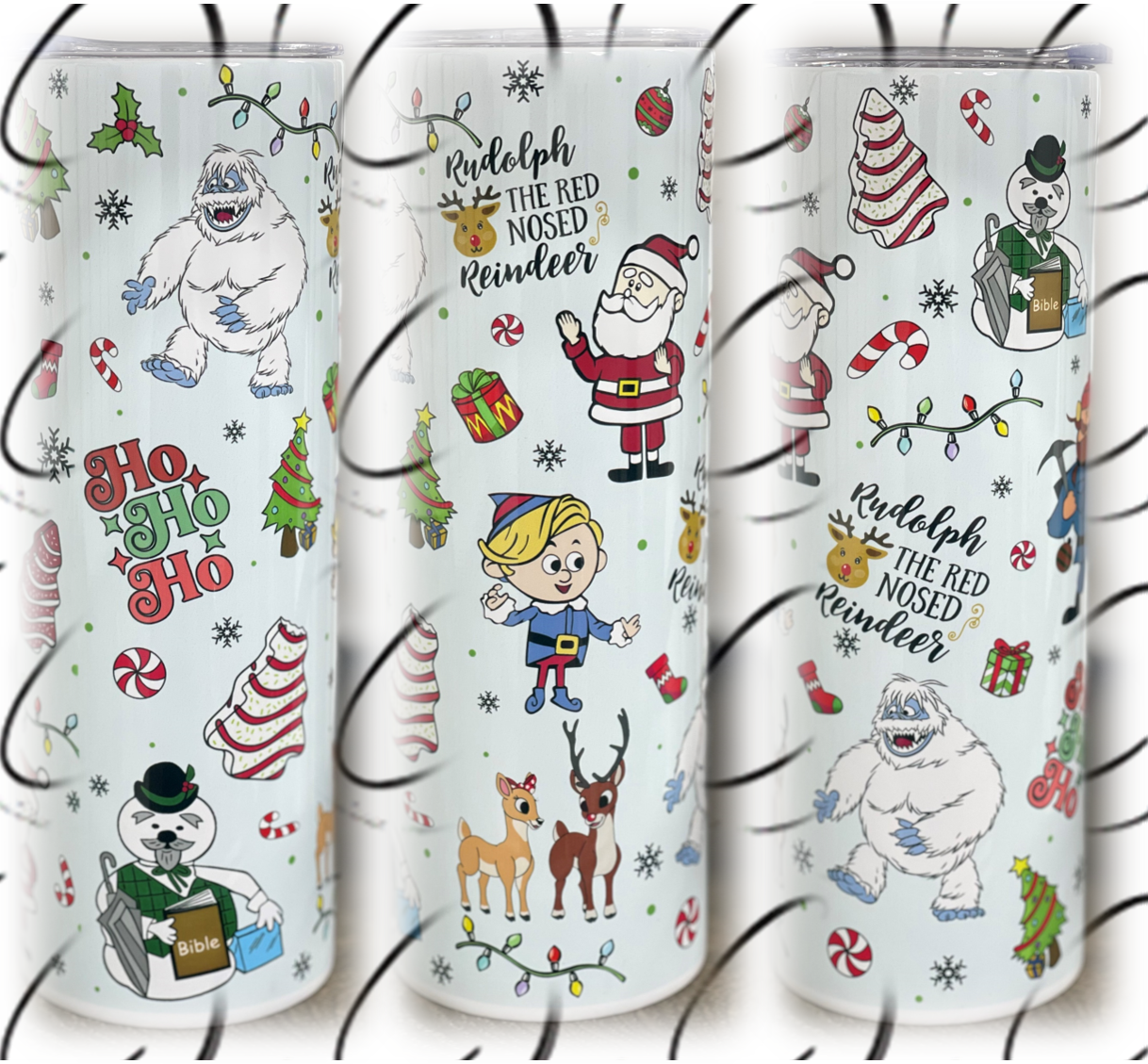 Retro Christmas Cartoons 20oz Skinny Tumbler