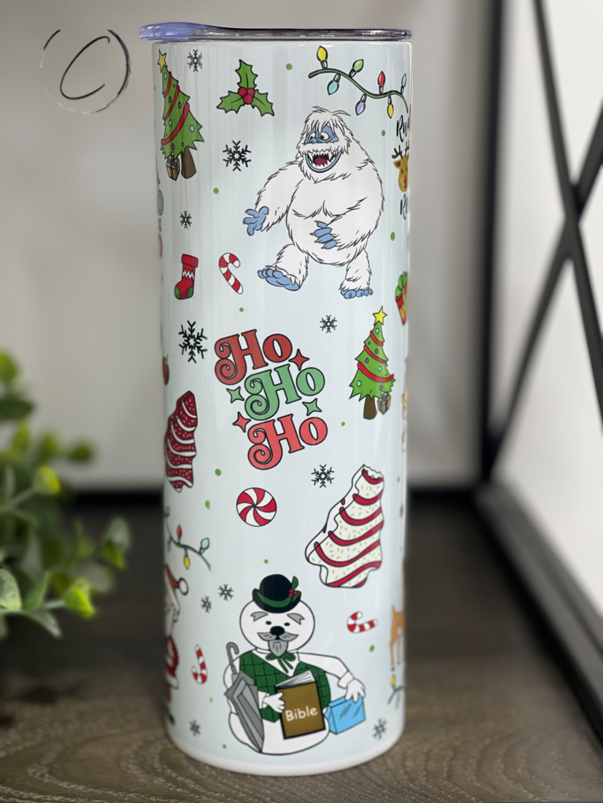 Retro Christmas Cartoons 20oz Skinny Tumbler