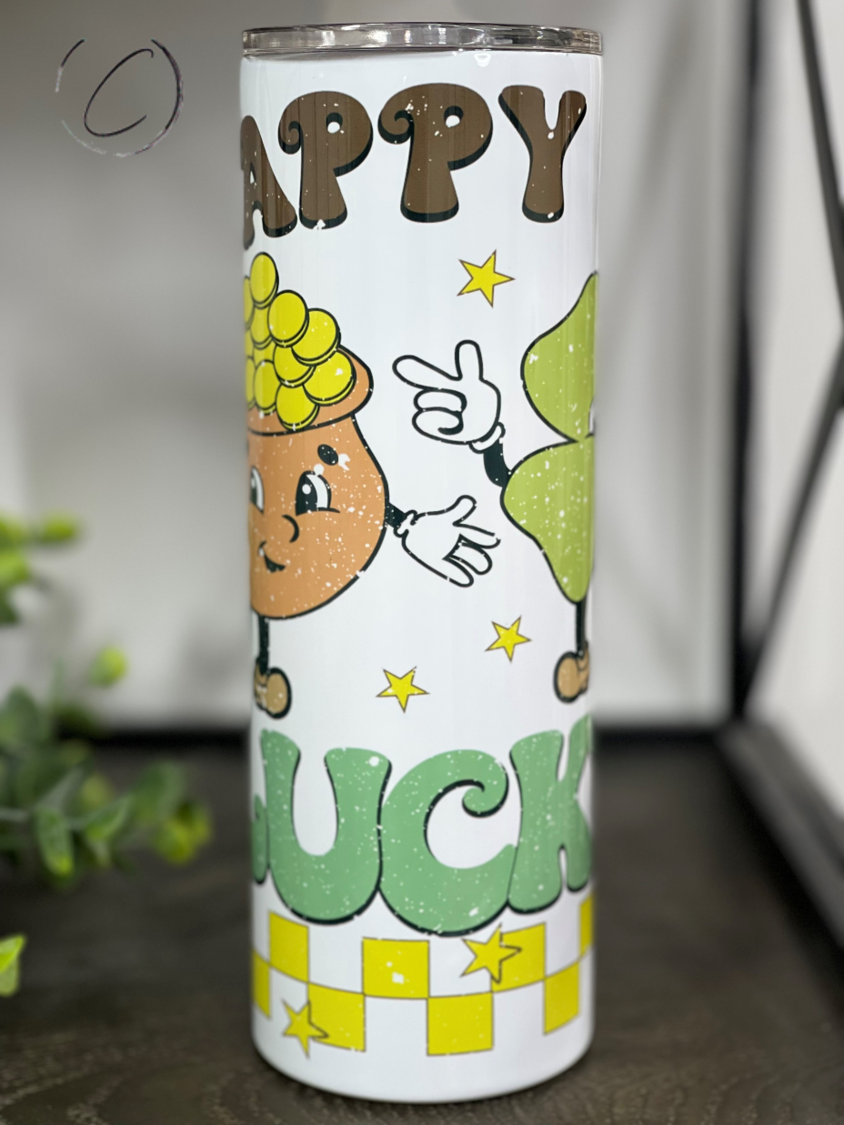 Retro Happy Go Lucky 20oz Skinny Tumbler