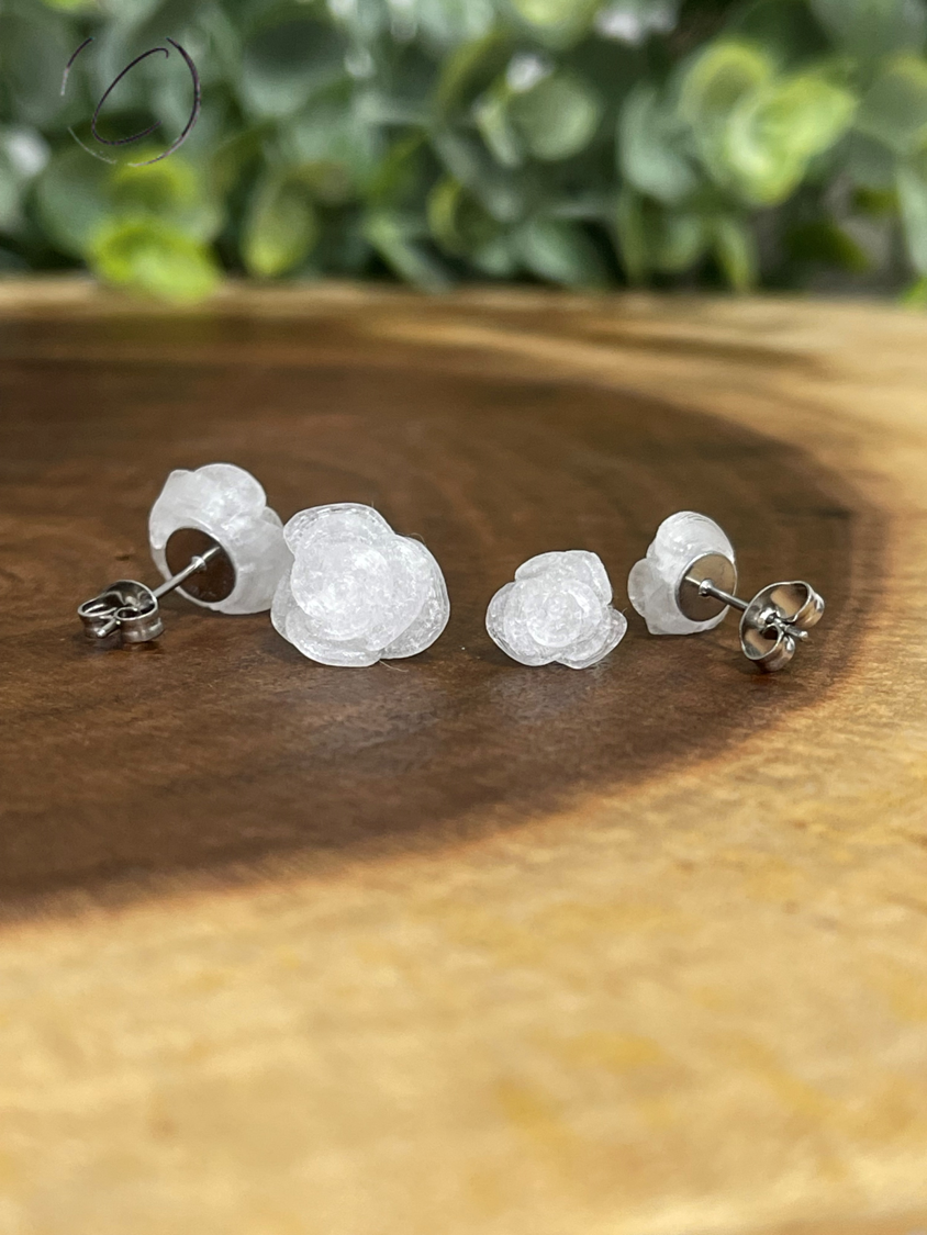 Rose Translucent Stud Earrings