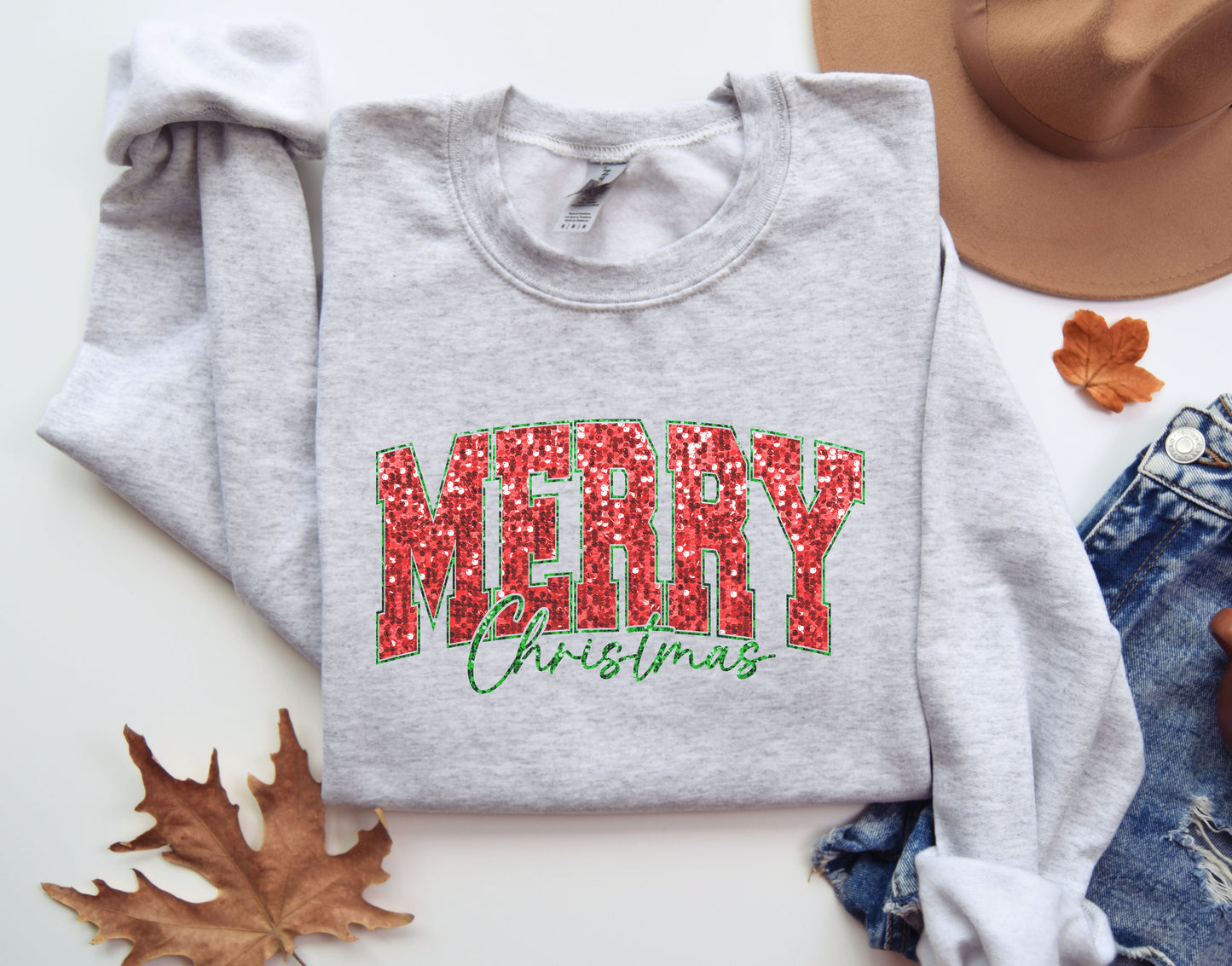 Sequins Merry Christmas Sweatshirt