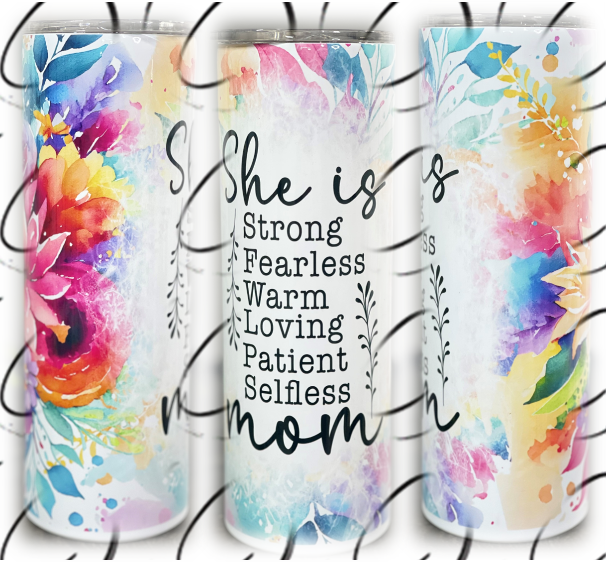 She Is... Mom 20oz Skinny Tumbler