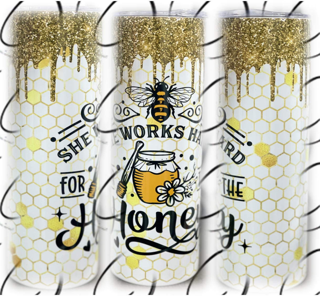 She Works Hard For The Honey 20oz Skinny Tumbler