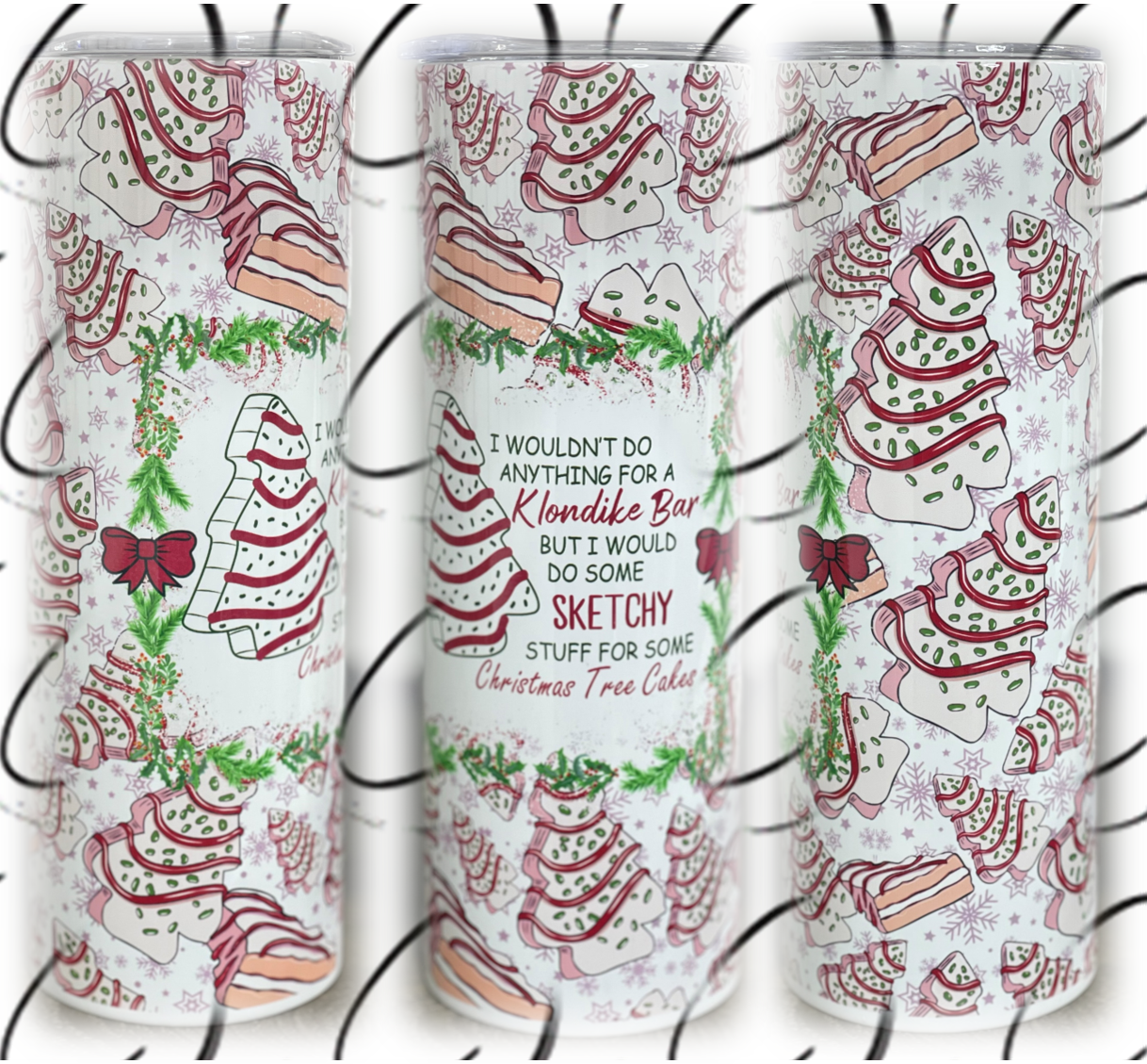 Sketchy Christmas Trees 20oz Skinny Tumbler