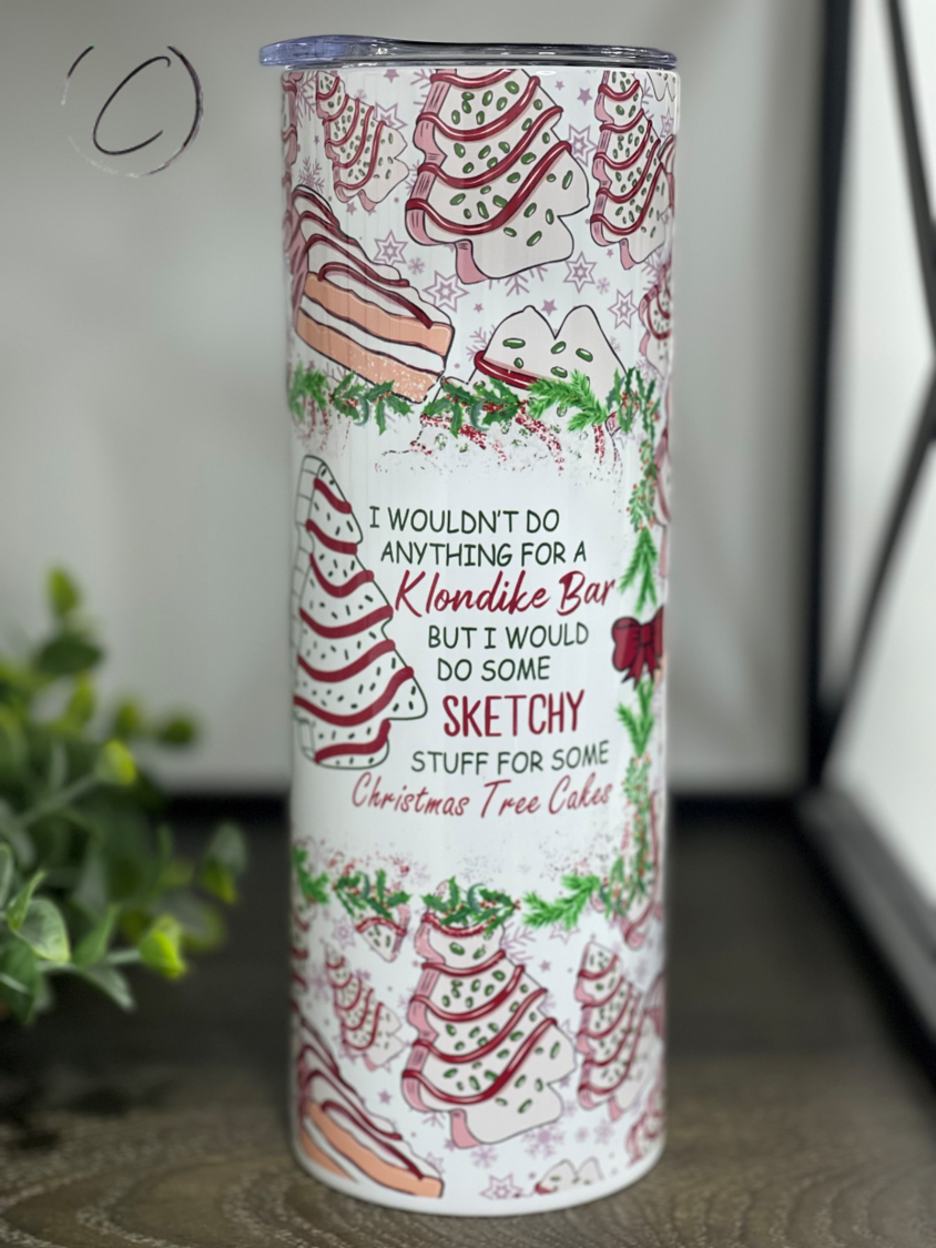 Sketchy Christmas Trees 20oz Skinny Tumbler