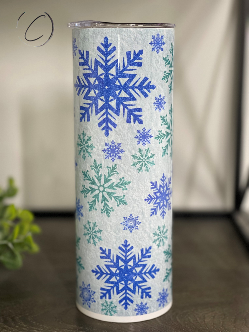 Snowflakes 20oz Skinny Tumbler