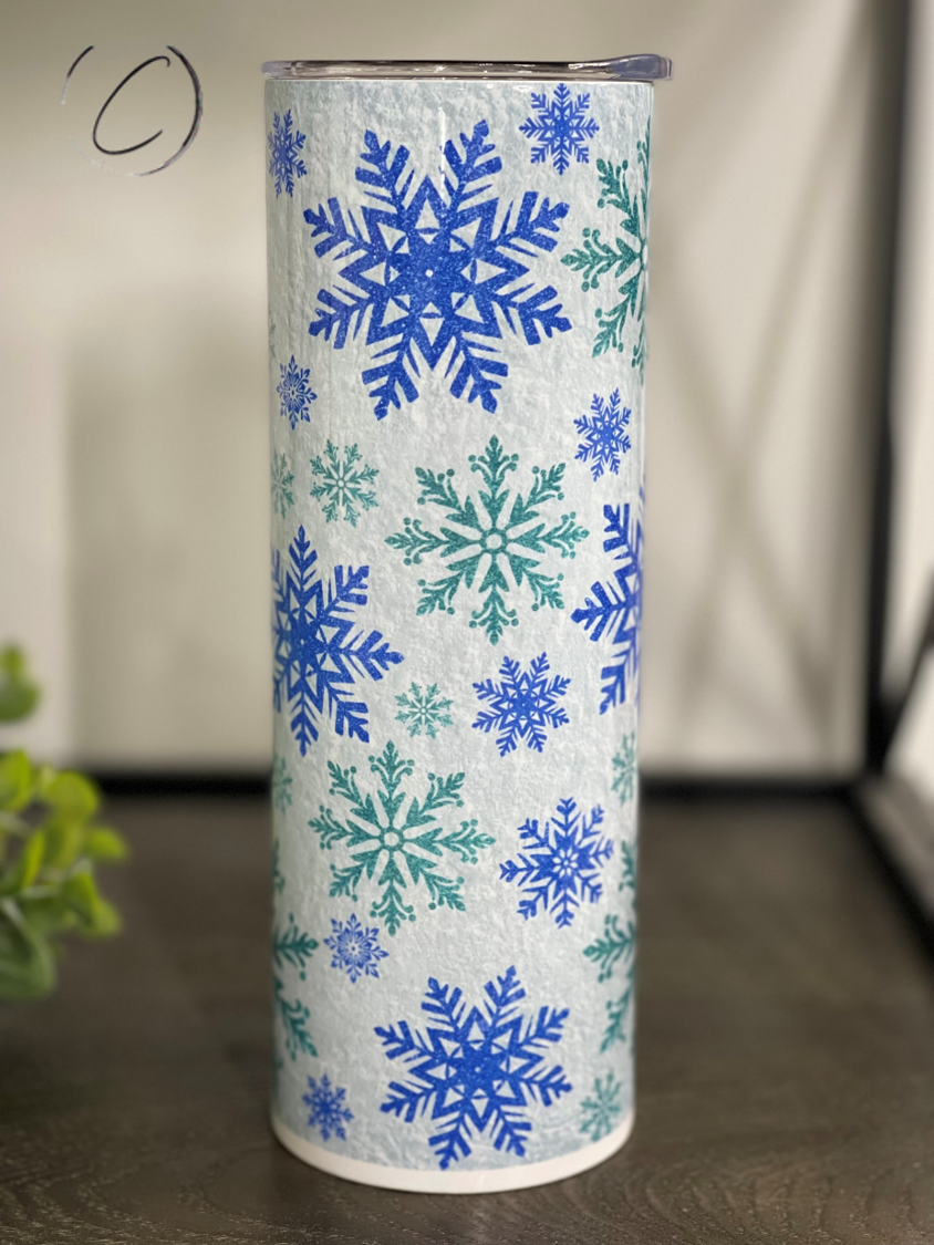 Snowflakes 20oz Skinny Tumbler