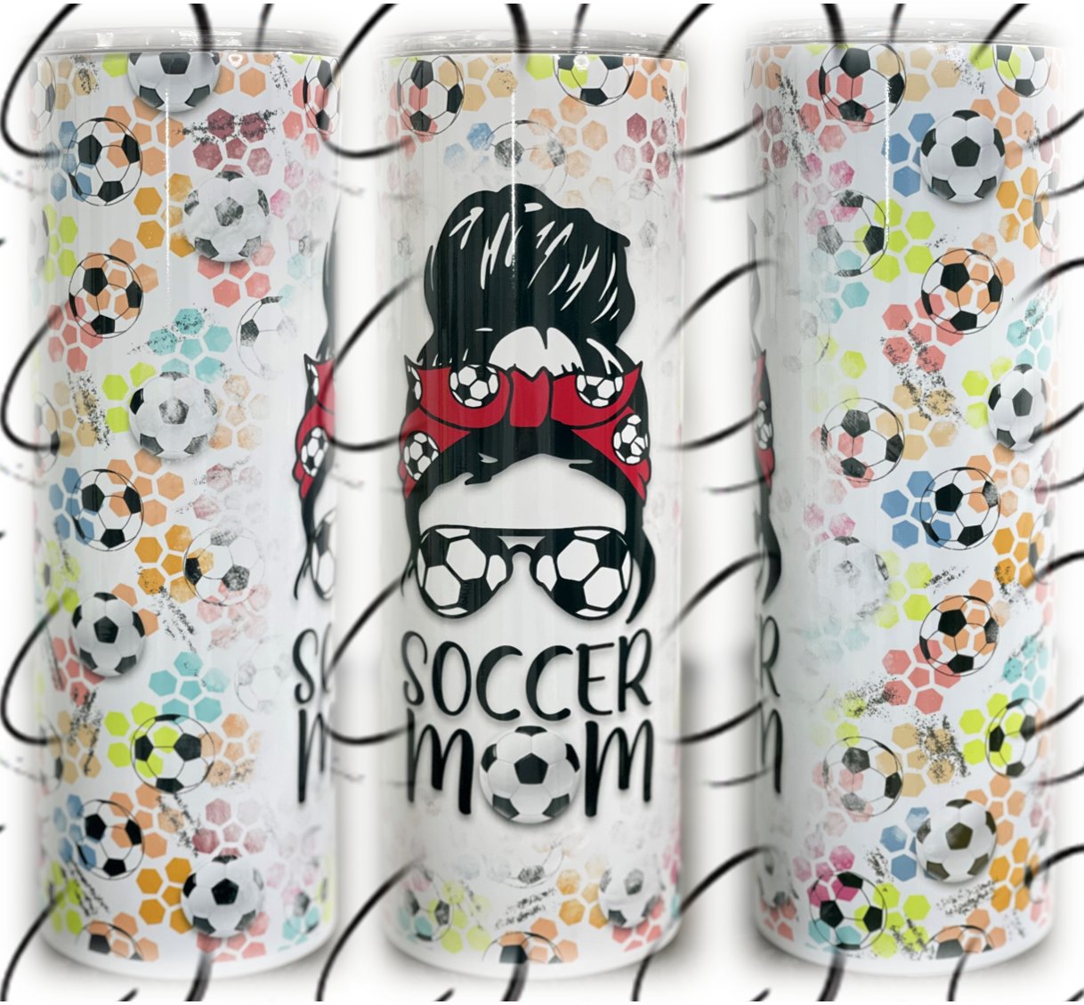 Soccer Mom Messy Bun 20oz Skinny Tumbler