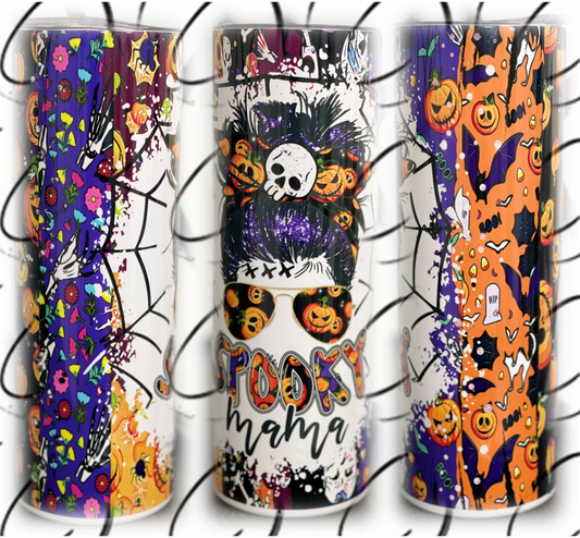 Spooky Mama 20oz UV Purple Skinny Tumbler