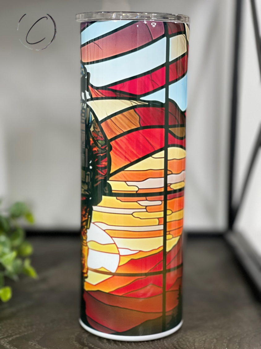 Stained Glass Soldier 20oz Skinny Tumbler