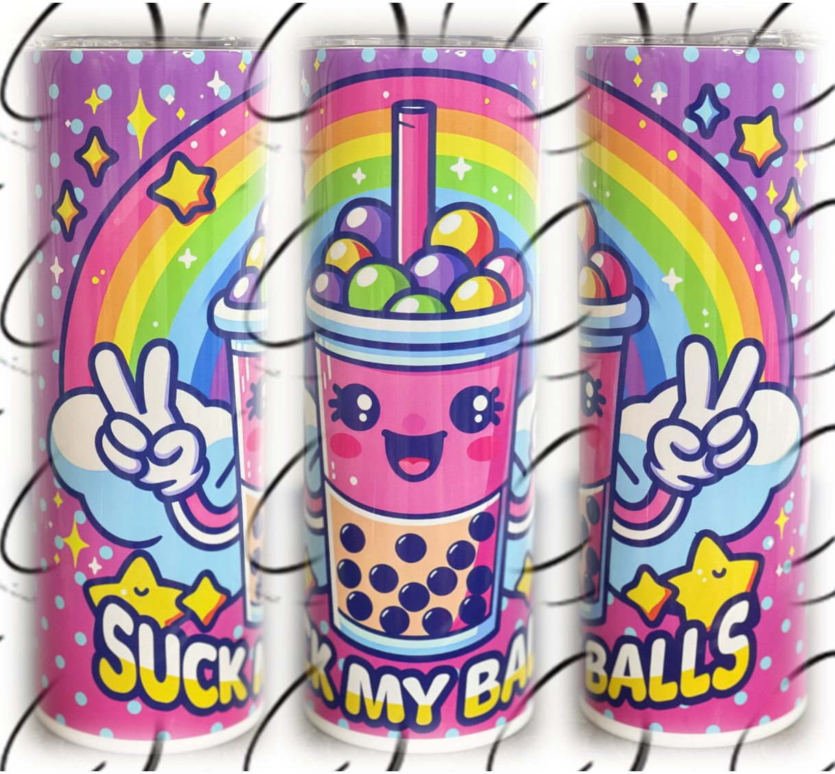 Suck My Balls Boba 20oz Skinny Tumbler