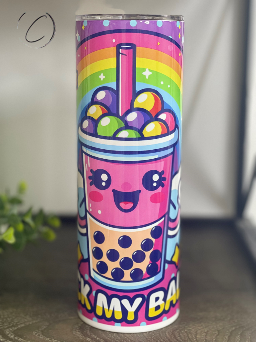 Suck My Balls Boba 20oz Skinny Tumbler