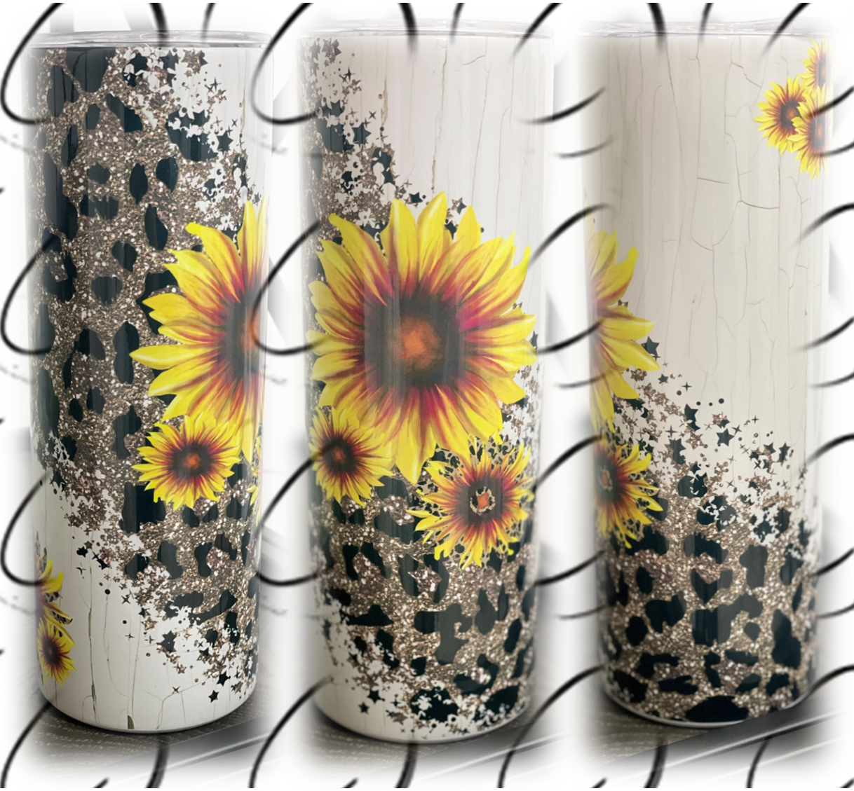 Sunflower Leopard 20oz Skinny Tumbler