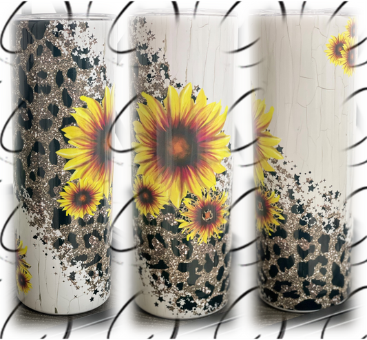 Sunflower Leopard 20oz Skinny Tumbler