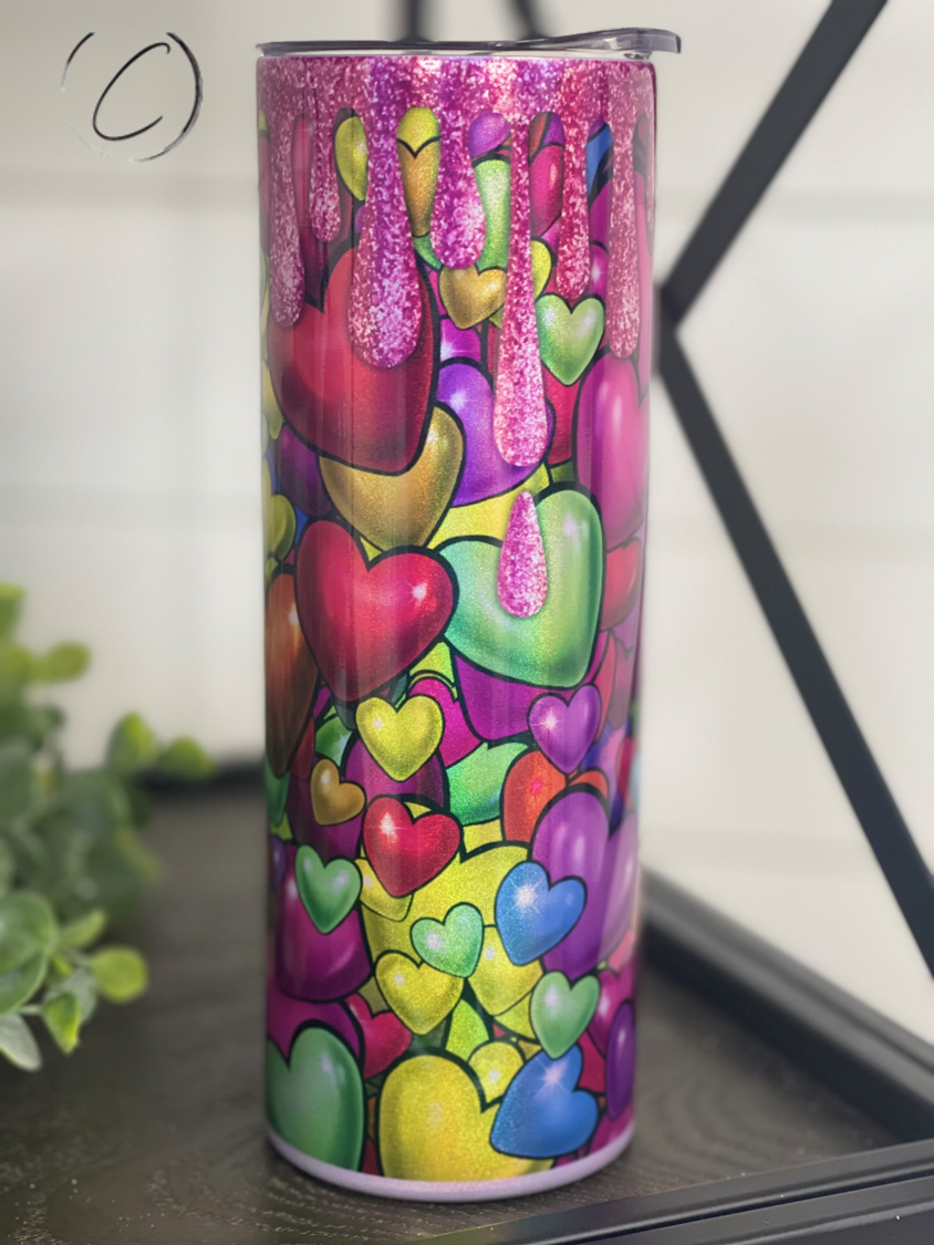 Sweet Hearts 20oz Shimmer Skinny Tumbler