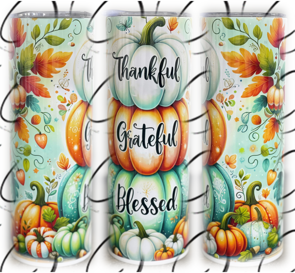 Thankful, Grateful, Blessed Stack 20oz Skinny Tumbler