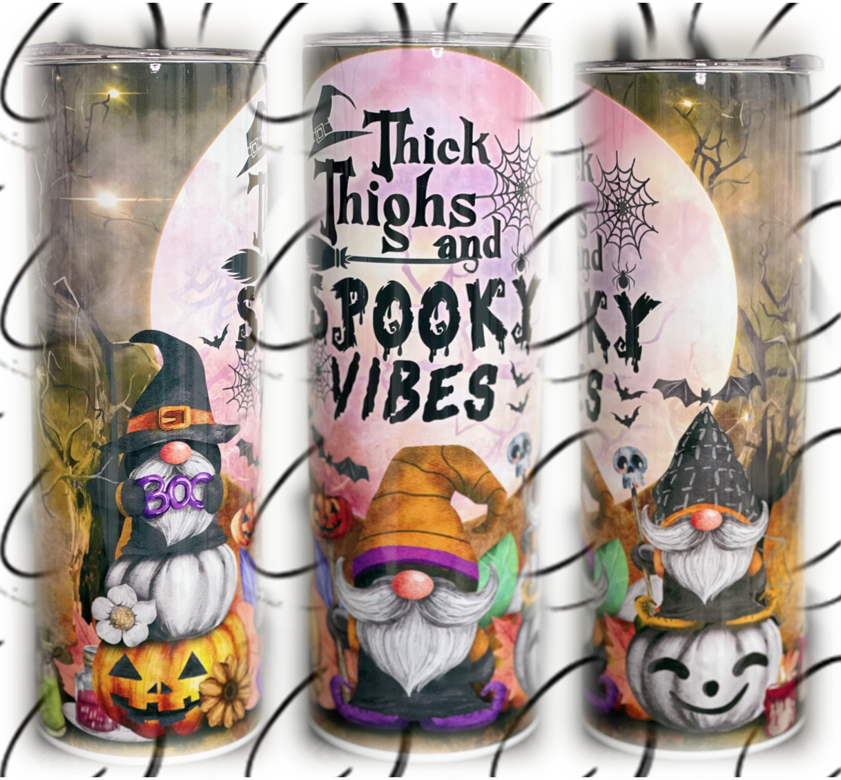 Thick Thighs & Spooky Vibes 20oz Skinny Tumbler