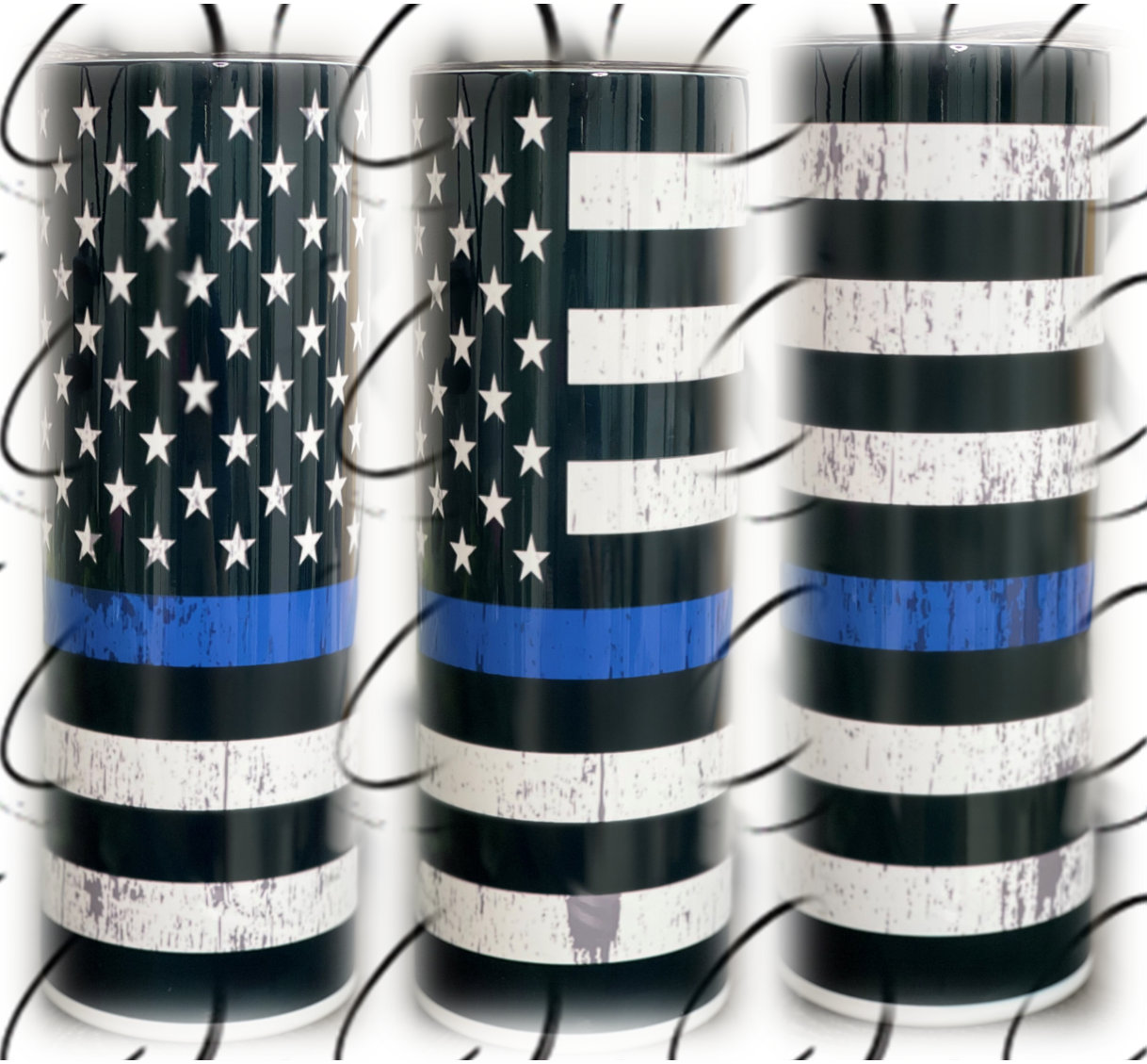 Thin Blue Line 20oz Skinny Tumbler