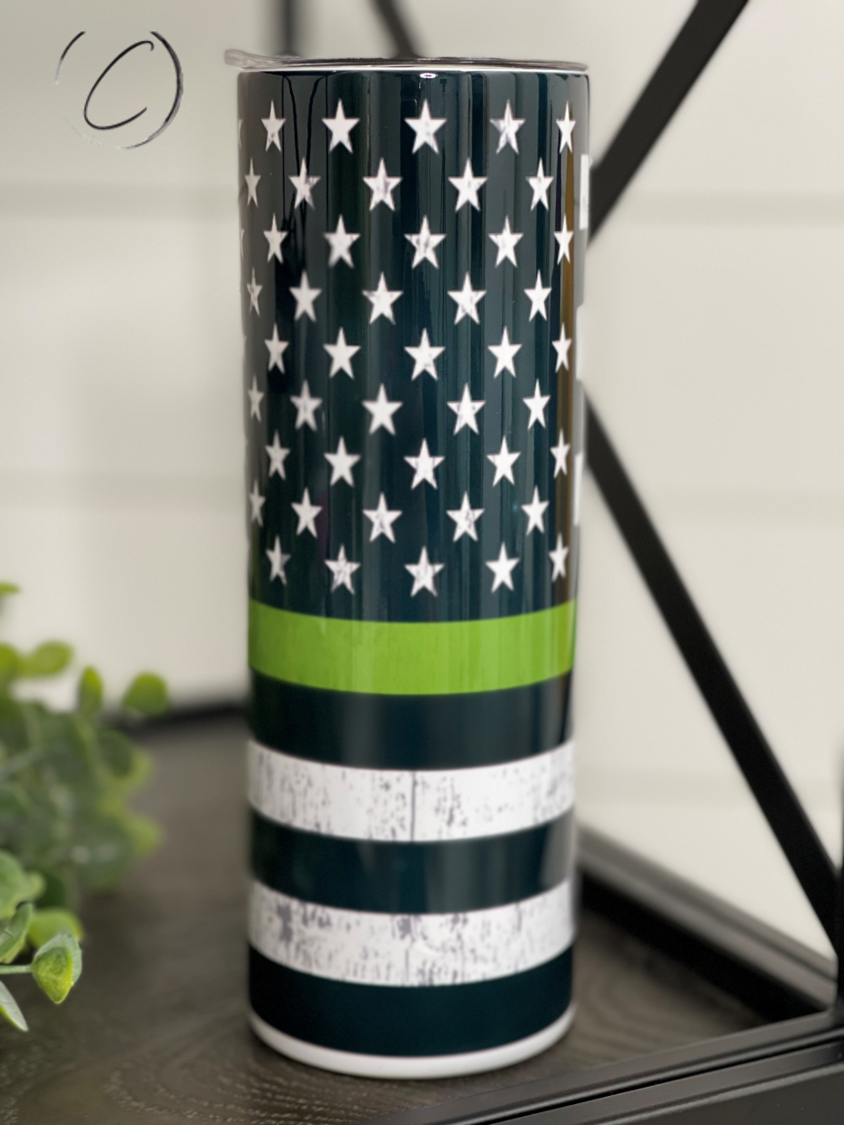 Thin Green Line 20oz Skinny Tumbler