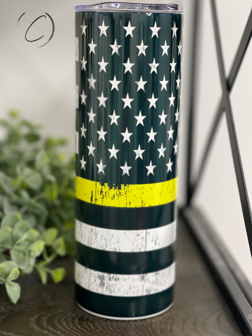 Thin Yellow Line 20oz Skinny Tumbler