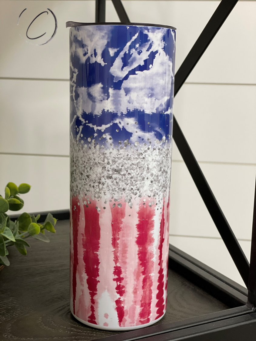 Tie Dye Flag 20oz Skinny Tumbler