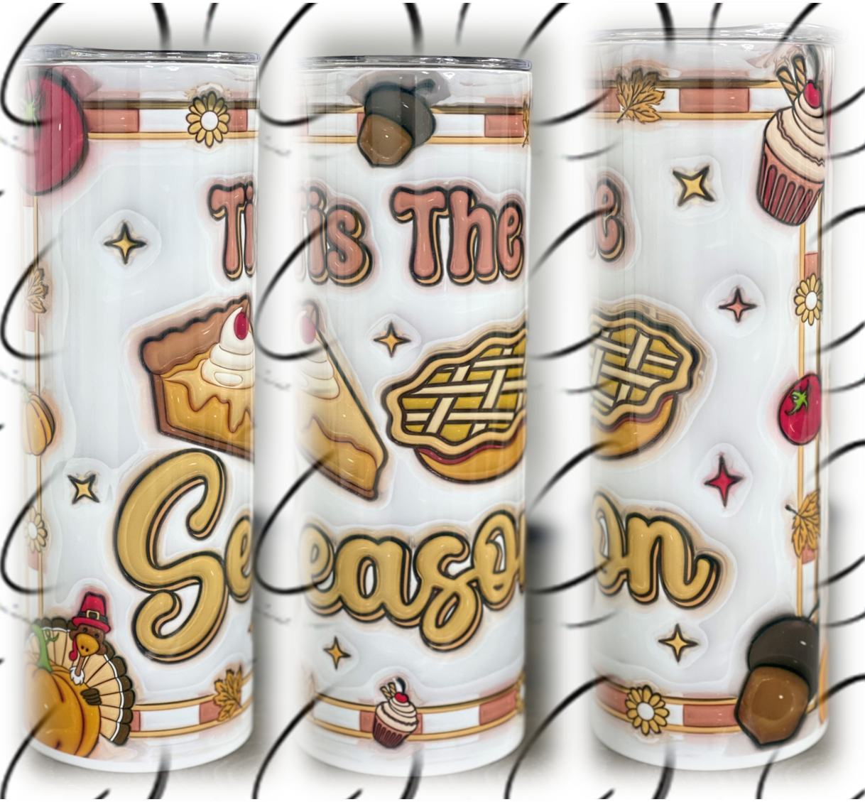 Tis The Season Pies Inflated 20oz Skinny Tumbler