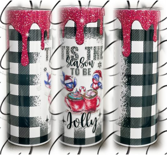 Tis The Season To Be Jolly 20oz Skinny Tumbler