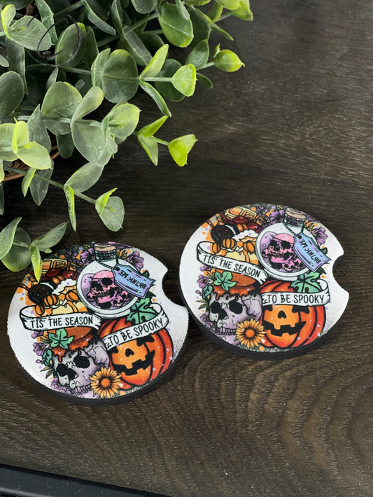 Tis The Season To Be Spooky Car Coaster Set