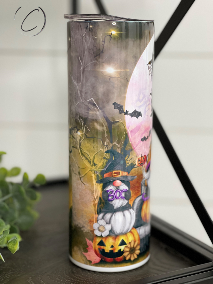 Trick Or Treat Gnomes 20oz Skinny Tumbler