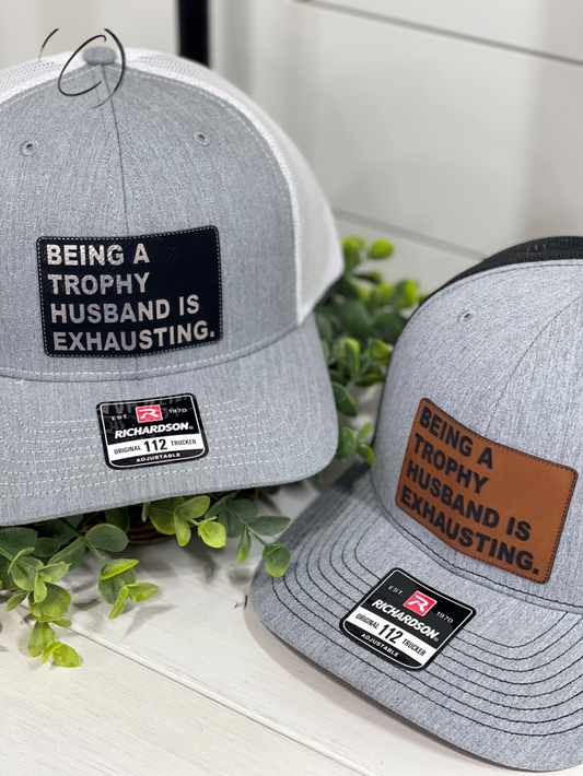 Adult Trophy Husband Is Exhausting Patch Snapback Hat