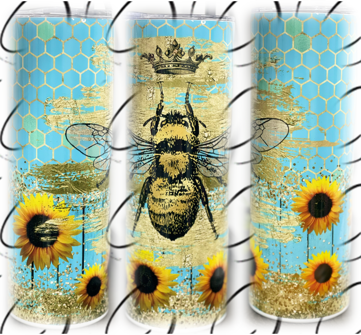 Turquoise Queen Bee 20oz Skinny Tumbler