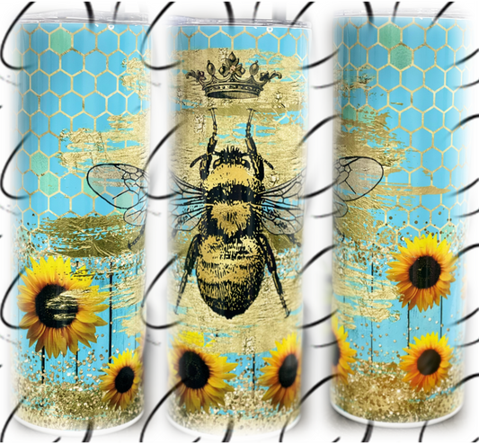 Turquoise Queen Bee 20oz Skinny Tumbler