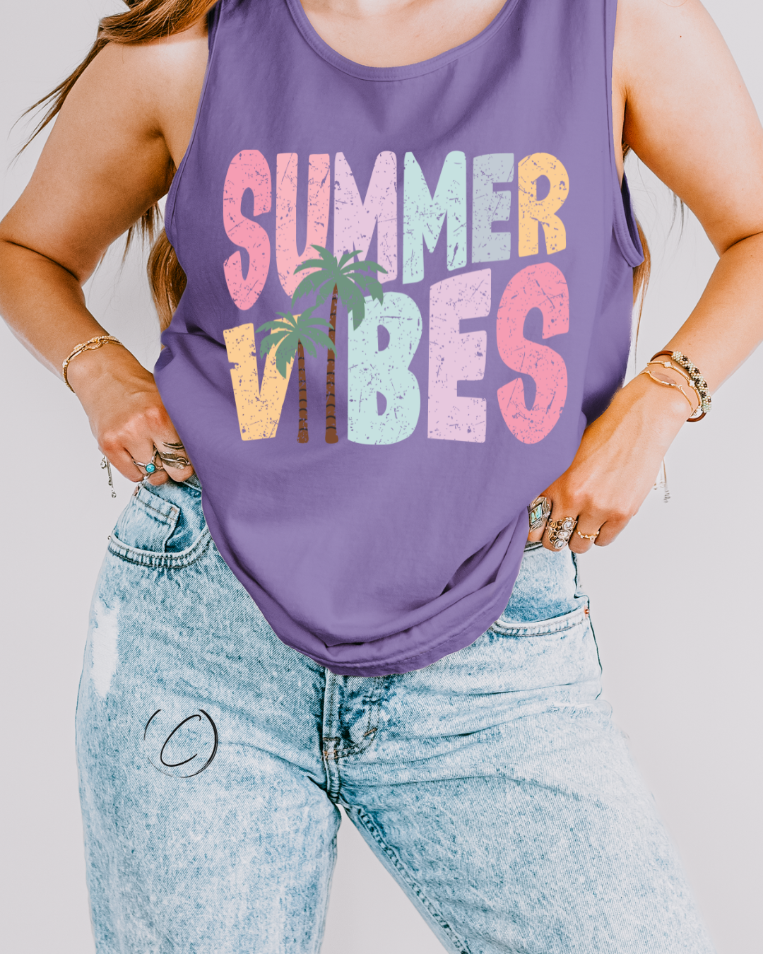Summer Vibes Palm Graphic Tank Top