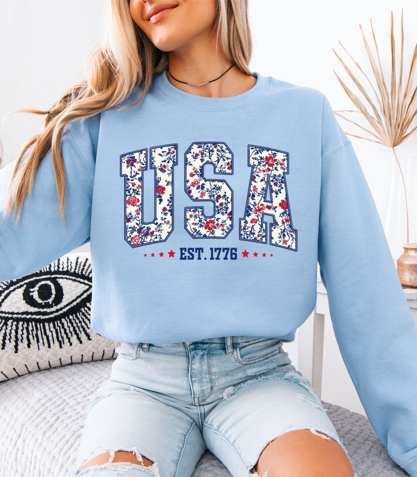 Retro Floral USA Sweatshirt