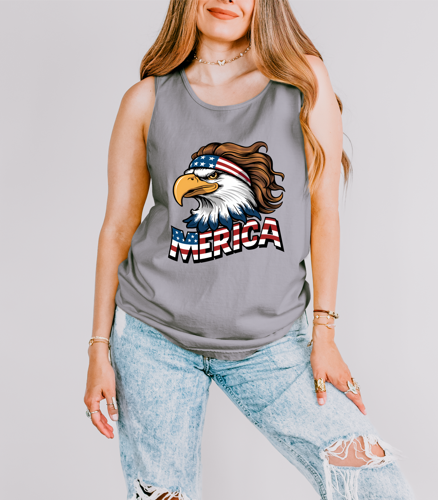 Merica' Eagle Graphic Tank Top