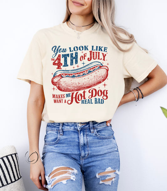 4th of July Hotdog Graphic Tee
