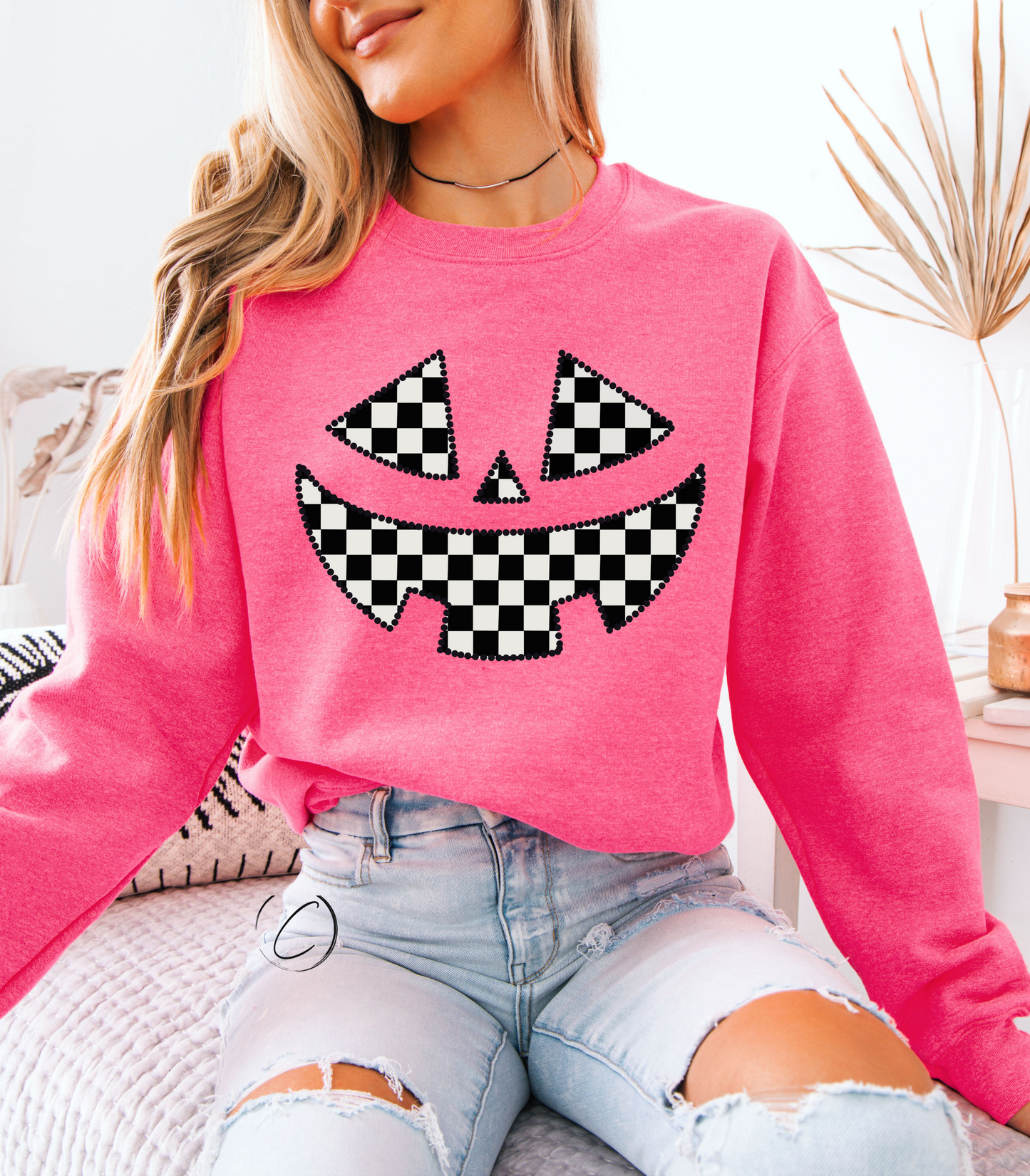 Check Pumpkin Sweatshirt