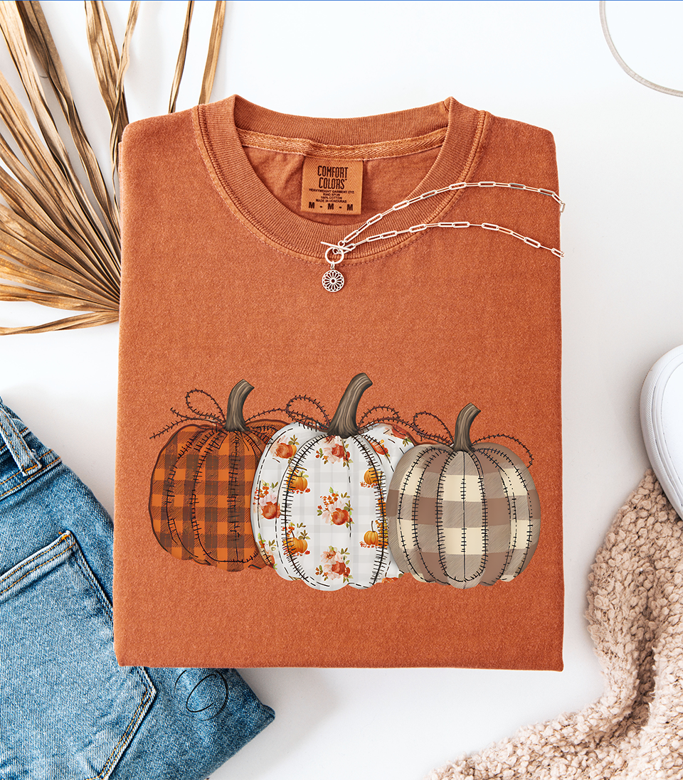 Preppy Floral Pumpkin Graphic Tee